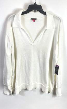 Vince Camuto Women White Polo Sweatshirt XXL
