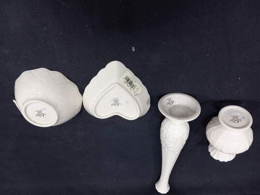 Bundle of 4 Assorted Lenox Ivory Porcelain Vases & Decorative Bowls IOB image number 4