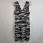 Abstract stripe patterned sleeveless ponte knit dress S image number 3