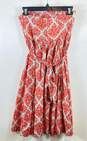 Tommy Bahama Women Red Strapless Printed Dress Sz 4 image number 2