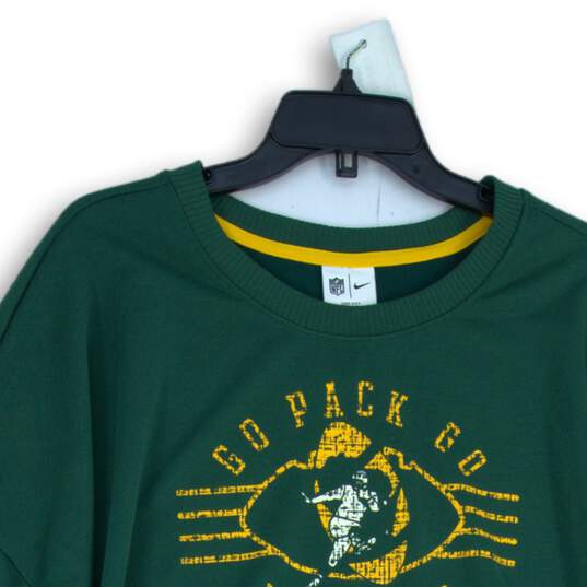 Nike Womens Green Gold Green Bay Packers NFL Dri-Fit Pullover Sweatshirt Size XL image number 3