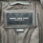 Mens Brown Leather Long Sleeve Pockets Full-Zip Motorcycle Jacket Size L image number 3