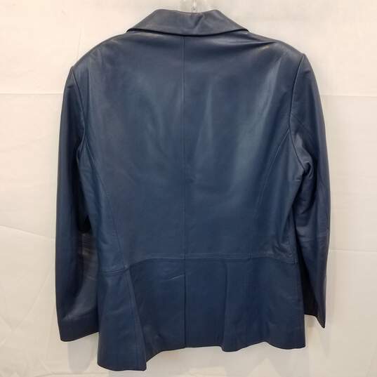 Pendleton Long Sleeve Blue Leather Jacket Adult Size M image number 2