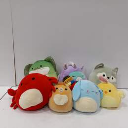 Container of 8 Assorted Sized Squishmallows Stuffed Animals