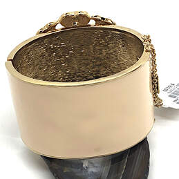 NWT Designer J. Crew Gold-Tone Rhinestone Hinged Cuffed Bracelet With Box alternative image