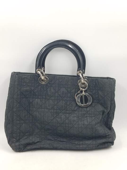 Authentic DIOR Cannage Black Nylon Tote Bag image number 1