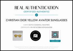 Christian Dior Stellaire 3 Gold Metal Frame Yellow Lens Aviator Sunglasses w/COA alternative image