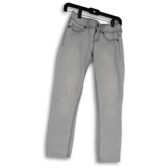 Womens Blue Denim Pocket Medium Wash Stretch Skinny Jeans Size XS image number 1
