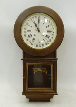Vintage Heyden Trapani Regulator Wall Clock With Key alternative image