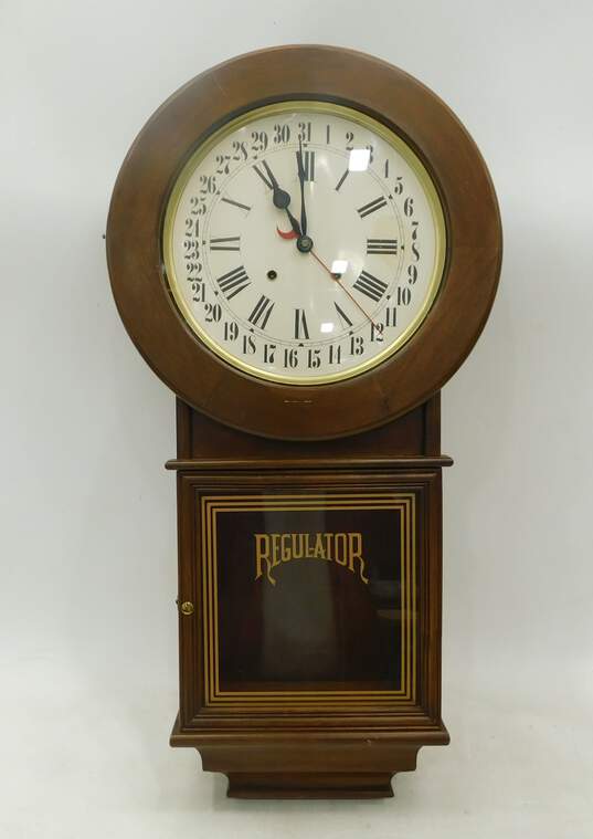 Vintage Heyden Trapani Regulator Wall Clock With Key image number 2