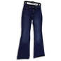 Womens Blue Denim Medium Wash Stretch Pockets Regular Fit Flared Jeans 28 image number 1