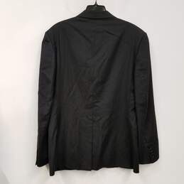 Mens Black Wool Long Sleeve Single Breasted Three Button Blazer Size XL alternative image