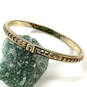 Designer Henri Bendel Gold-Tone Crystal Cut Stone Hinged Bangle Bracelet image number 1