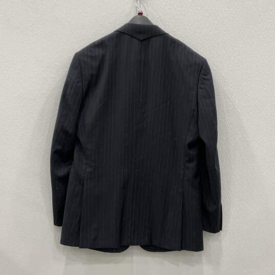 Mens Black Striped Long Sleeve Single Breasted Two Piece Suit Sz 40/R 34/R image number 2