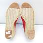 Lauren By Ralph Lauren Cecilia Red Fabric Espadrille Wedge Sandal Shoes Size 8 B image number 5