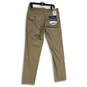 NWT Mens Khaki Flat Front Slash Pocket Straight Fit Chino Pants Size 32x32 image number 2
