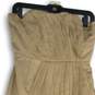 NWT J. Crew Womens Beige Pleated Strapless Knee Length A-Line Dress Size 2 image number 3