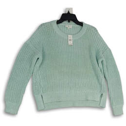 NWT Womens Teal Green Knitted Long Sleeve Pullover Sweater Size Medium