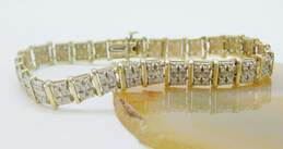 10K Yellow Gold 1.8 CTTW Diamond Tennis Bracelet 9.2g
