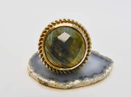 Sterling Silver PTI India Chunky Labradorite faceted Domed Ring 17.7g