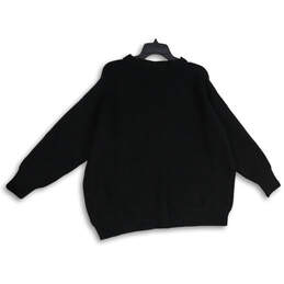 NWT Womens Black Long Sleeve V Neck Knitted Pullover Sweater Size 1X/2X alternative image