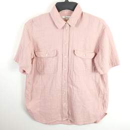 Madewell Women Pink Button Up Shirt S