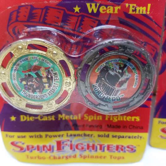 1994 Bandai Mighty Morphin Power Rangers Die-Cast Spin Fighters Turbo-Charged Spinner Tops Series 2 (Set Of 3) image number 3