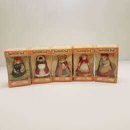 Jasco L'il Chimers Heirloom Doll Porcelain Bell Christmas Ornaments Lot of 5