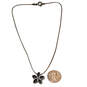 Designer Silpada 925 Sterling Silver Black Petite Flower Pendant Necklace image number 3