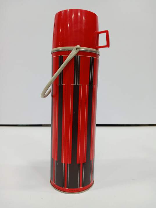 Vintage Thermos Red and Black Drink Container w/Cup Lid image number 2