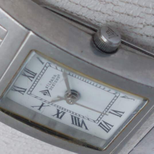Silpada Designs Silver Tone Tank Watch NOT RUNNING image number 3