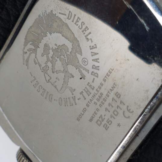 Diesel DZ-1116 Silver Tone & Black Oversized Quartz Watch image number 7
