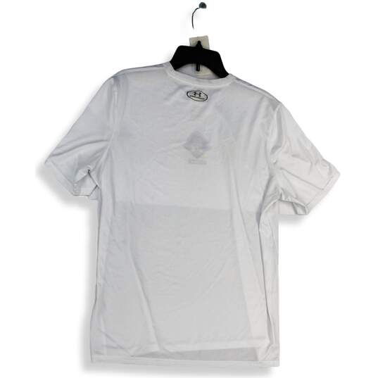 Mens White Soccer Crew Neck Short Sleeve Pullover T-Shirt Size Medium image number 2
