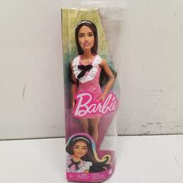 Barbie Fashionista Doll #209 with Black Hair and Pink Plaid Dress NIB