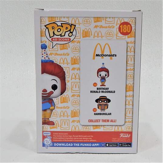 Lot of 2 Funko POP! Ad Icons Birthday Ronald McDonald #180 & Hamburglar  #181 image number 4
