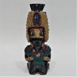 Mayan Aztec Eagle Warrior Figurine Obsidian Black Onyx