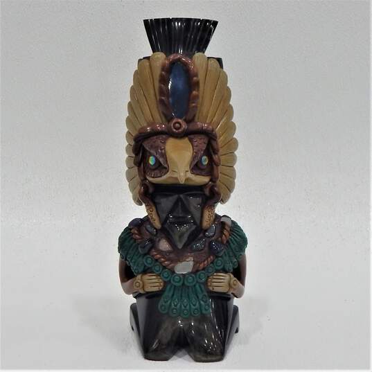 Mayan Aztec Eagle Warrior Figurine Obsidian Black Onyx image number 1
