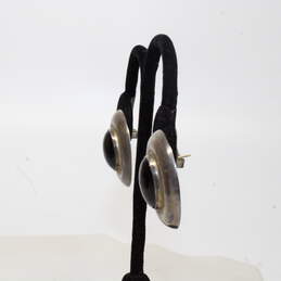 Vintage Moulage Modele Sterling Silver Black Obsidian Earrings alternative image