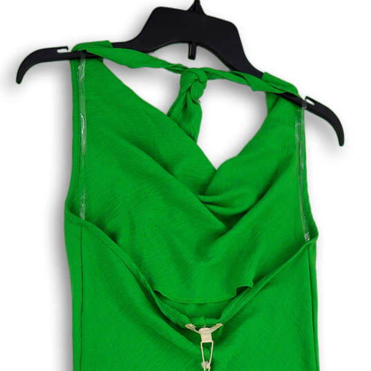 NWT Womens Green Sleeveless Halter Neck Backless Shift Dress Size Small image number 4