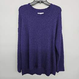 Violet Popcorn Chenille Long Sleeve  Sweater