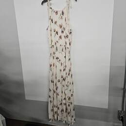 Ivory Floral Print Sleeveless Dress