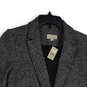 NWT Womens Gray Notch Lapel Single Breasted One Button Blazer Size 10P image number 3