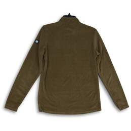 Dover Saddlery Womens Brown Quarter Zip Mock Neck Long Sleeve T-Shirt Size M alternative image