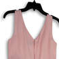 NWT Womens Pink V-Neck Sleeveless Pockets Back Zip One-Piece Romper Size S image number 4