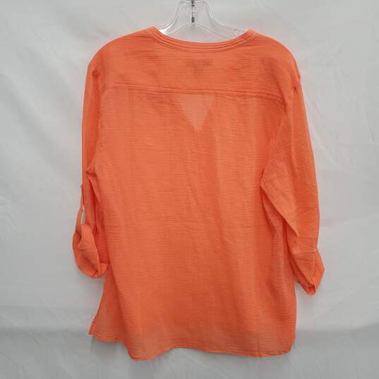Tommy Bahama WM's 100% Cotton Peach Gauze Henley Blouse Top  Size MM image number 2