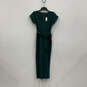 NWT Womens Green Short Sleeve V-Neck Back Zip One-Piece Jumpsuit Size XS image number 1