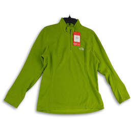 NWT Womens Green Fleece 1/4 Zip Mock Neck Pullover Activewear Top Size XL