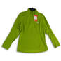 NWT Womens Green Fleece 1/4 Zip Mock Neck Pullover Activewear Top Size XL image number 1