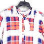 NWT Womens Multicolor Plaid Long Sleeve Spread Collar Button-Up Shirt Sz M image number 4