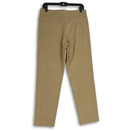 NWT Womens Tan Flat Front Traveler Pull-On Stretch Ankle Pants Size 10 alternative image